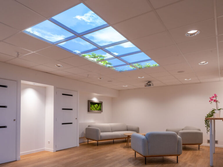 Panneau LED Ultimate Light sérigraphiée ciel 3D pour faux plafond de 59,5 x  59,5 cm - Lum&smart-pro